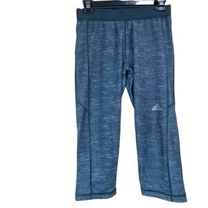 Adidas Techfit Medium Compression Climate Capri Cropped Gray & Black Leggings M